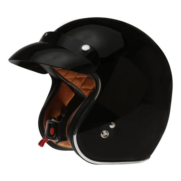 Prima Helmet (Black, 3/4 Open Face)