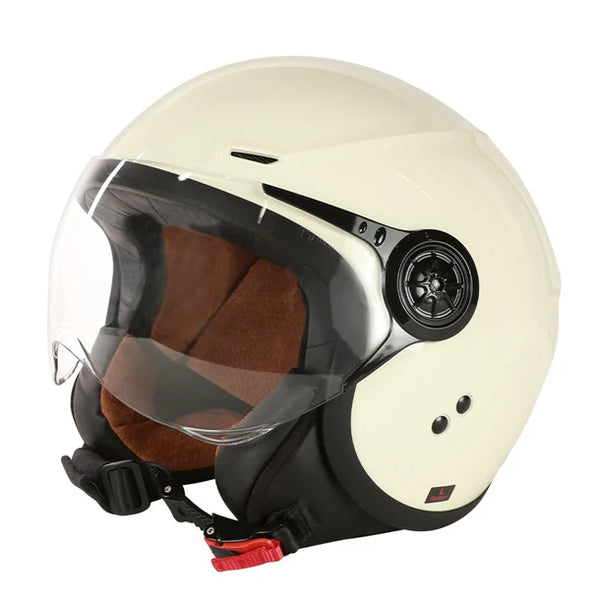 french motorcycle helmets Prima Helmet (French Vanilla, With Shield)
